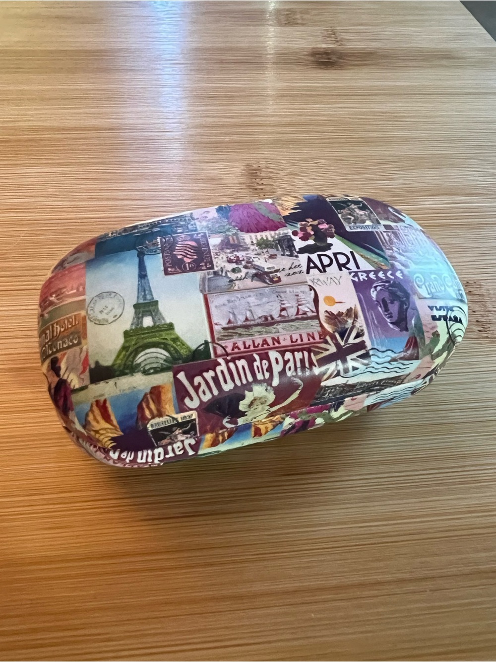 Paris Collage Mini Travel Jewelry Case with Mirror - Lipstick Case Trinkets